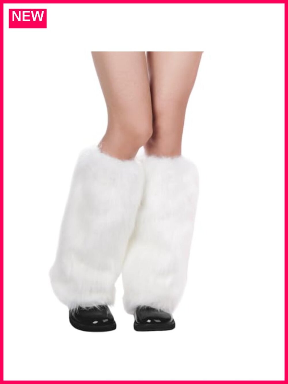 Faux Fur Leg Warmers Women Fuzzy Boot Covers Winter Costume Accessory